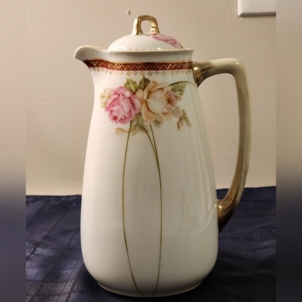 Bavaria LDBC China Tea Pot Pink Roses Gold‎ Gilt